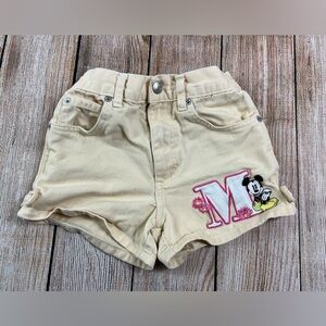 Vintage Mickey & Co Minnie Mouse Girls Kids Shorts Size 6 Yellow Pink